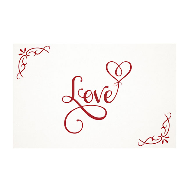 Cards White Love and Heart Red (10x6.5cmH) Pack 50