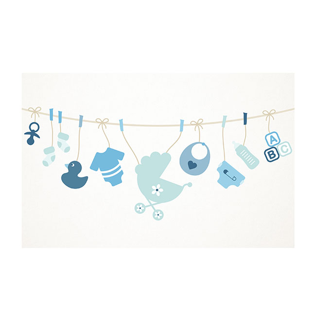 Cards White Baby Clothesline Blue (10x6.5cmH) Pack 50