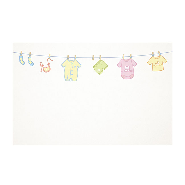 Cards White Baby Clothesline Neutral (10x6.5cmH) Pack 50