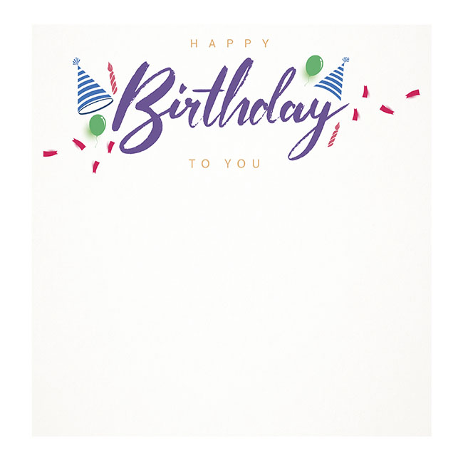 Cards White Happy Birthday Multi Colour (10x10cmH) Pk 50