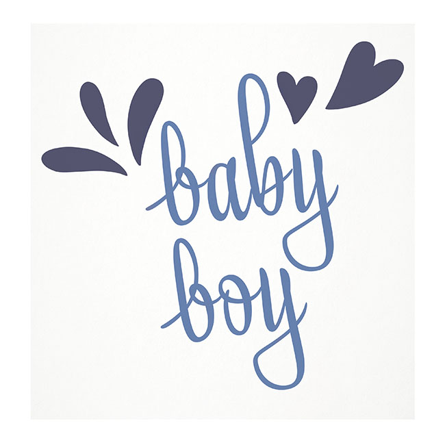 Cards White Baby Boy Blue (10x10cmH) Pk 50