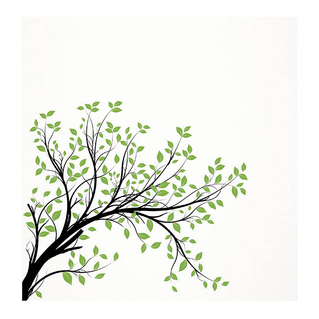 Cards White Tree Branch Green (10x10cmH) Pk 50
