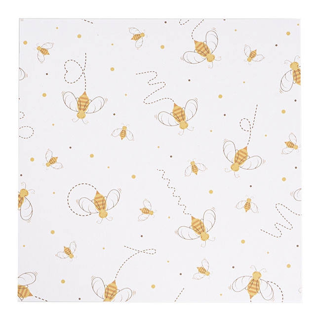 Cards White Busy Bees (10x10cmH) Pk 50