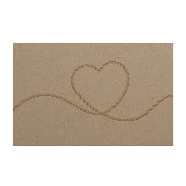 Cards Brown Kraft Rope Heart (10x6.5cmH) Pack 50