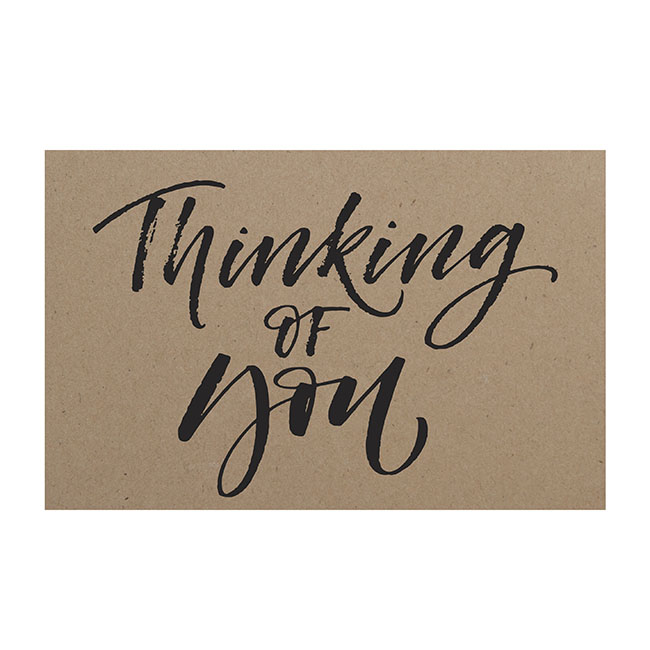 Cards Brown Kraft Thinking of You (10x6.5cmH) Pack 50