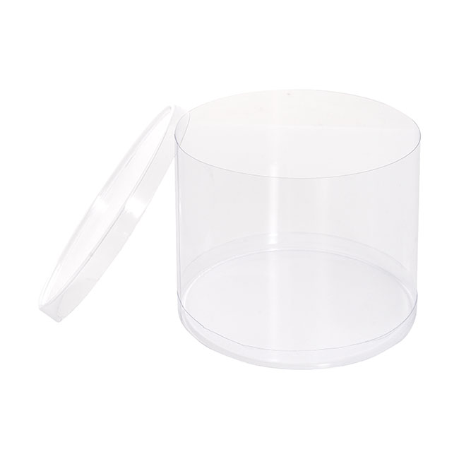 Cello Acetate PVC Corsage Gift Box (15cmDx12cmH) Round Clear