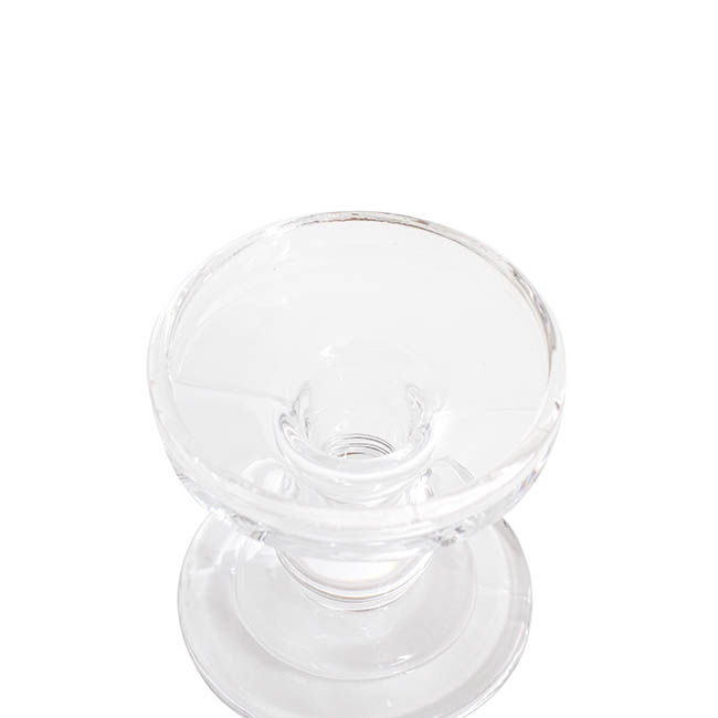Glass Candle Holder Clear (8.5x8.8cmH)