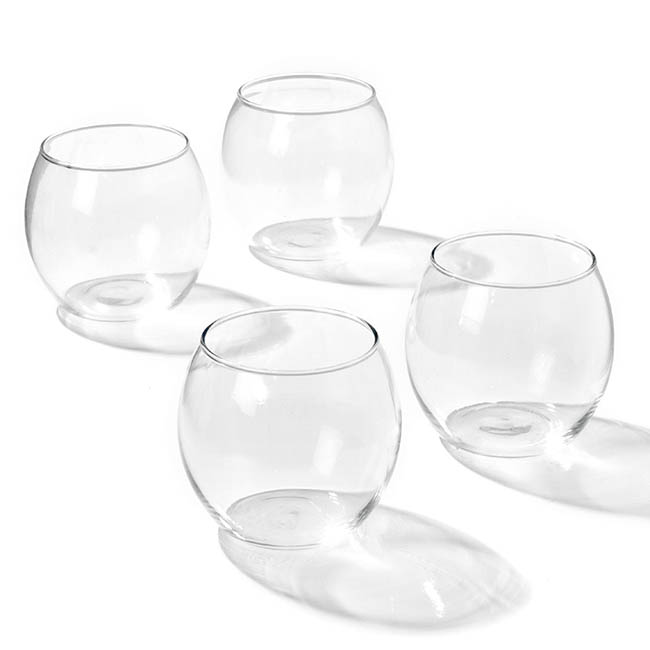 Glass Votive Candle Holder Sphere Clear (8x7cmH)