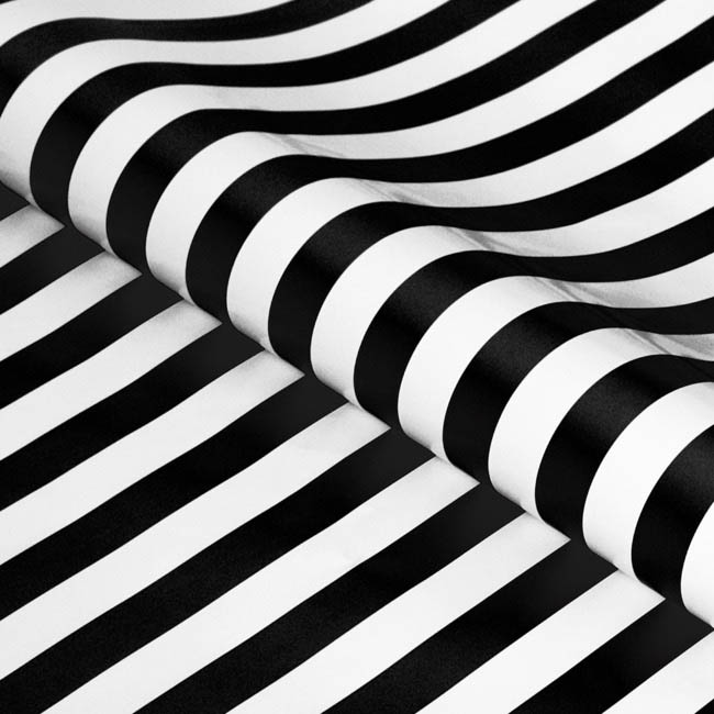 Wrapping Paper Roll Bold Stripe Gloss Black White (50cmx50m)