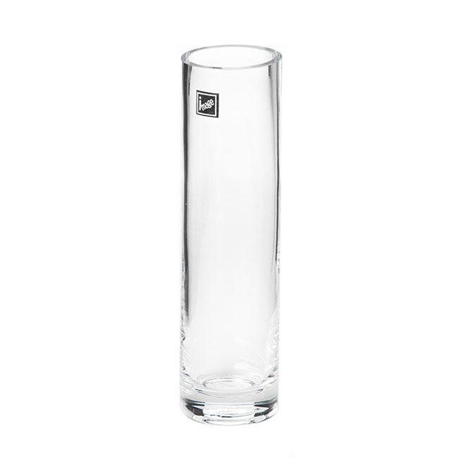 Glass Cylinder Bud Vase Clear (6Dx22cmH)