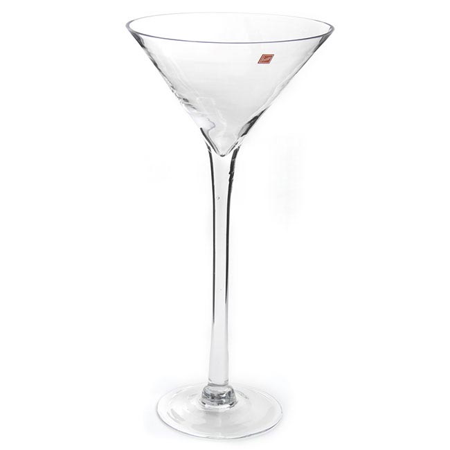 Glass Martini Vase Tall Clear (26Dx50cmH) (Wide Top)