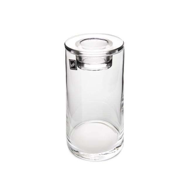 Glass Vase Cylinder with Tealight Holder Clear (9cmDx16cmH)