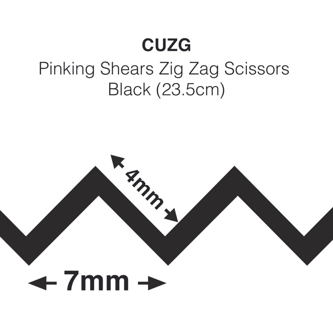 Pinking Shears Dress & Craft Zig Zag Scissors Black (23.5cm)
