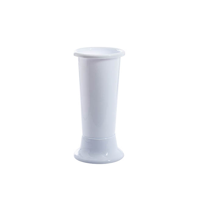Ideal Flower Display Vase with Base 4L White (14x35cmH)