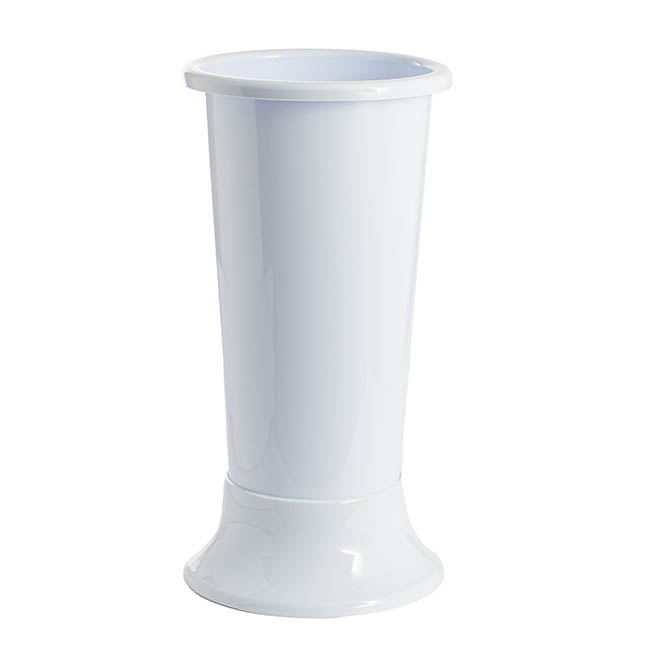 Ideal Flower Display Vase with Base 15L White (22x50cmH)