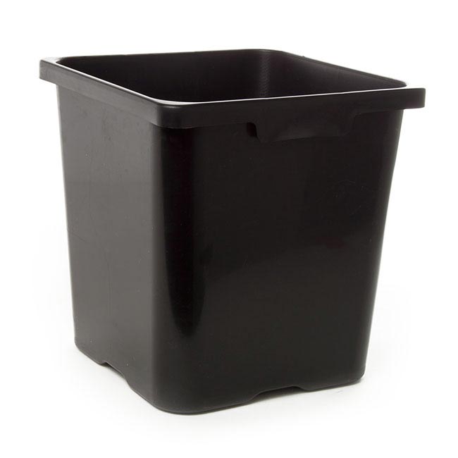 Flower Bucket Plastic Square 19L Black (29x30cmH)