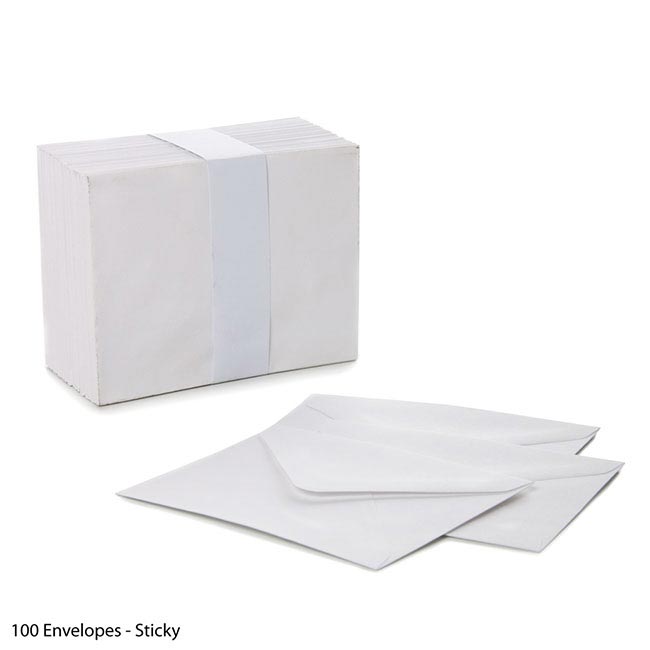 White Envelopes Lick & Stick (85x110mm) Pack 100