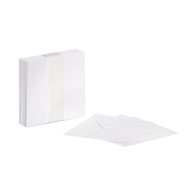 Square Card Envelopes White Pack 50 (11x11cm)
