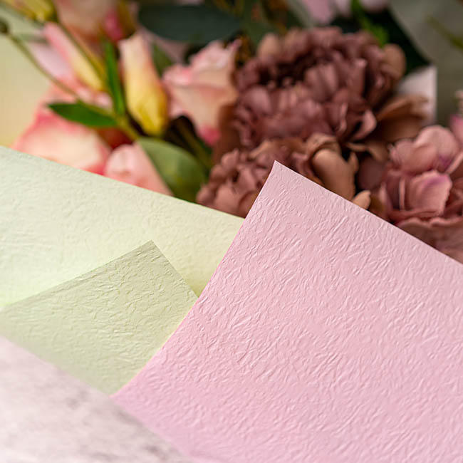 Embossed Paper Baby Pink (50x70cm) Pack 50