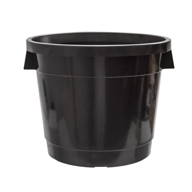 Flower Bucket Sturdy Plastic Round Handle 15L 32Dx27cmHBlack