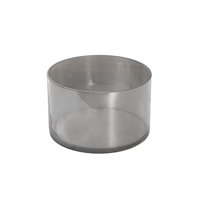 Glass Cylinder Glass Vase Grey (20Dx12cmH)