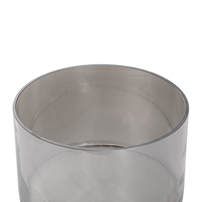 Glass Cylinder Glass Vase Grey (20Dx12cmH)