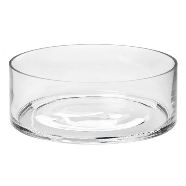 Glass Float Bowl Cylinder Clear (30x9cmH)