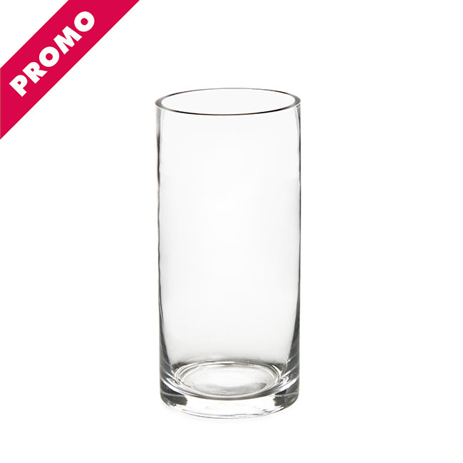 Glass Cylinder Vase Clear (10Dx15cmH) Promo