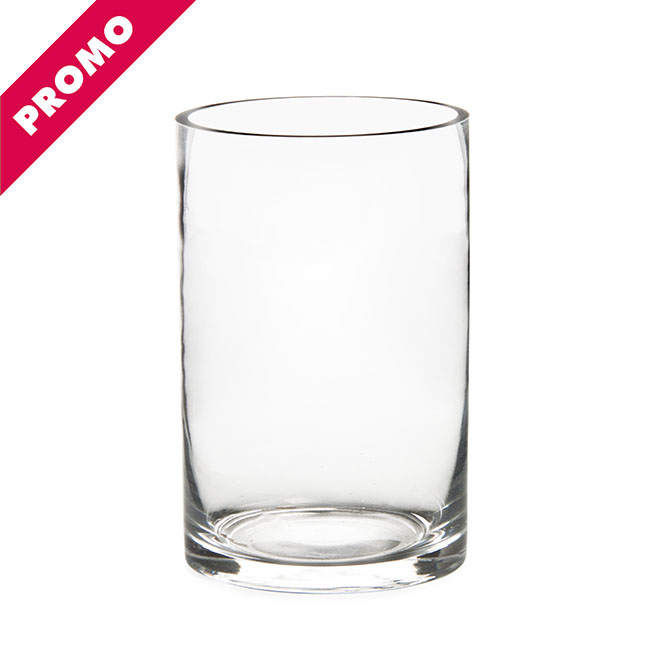 Glass Cylinder Vase Clear (15Dx20cmH) Promo