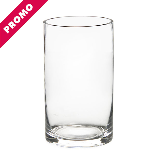 Glass Cylinder Vase Clear (15Dx25cmH) Promo