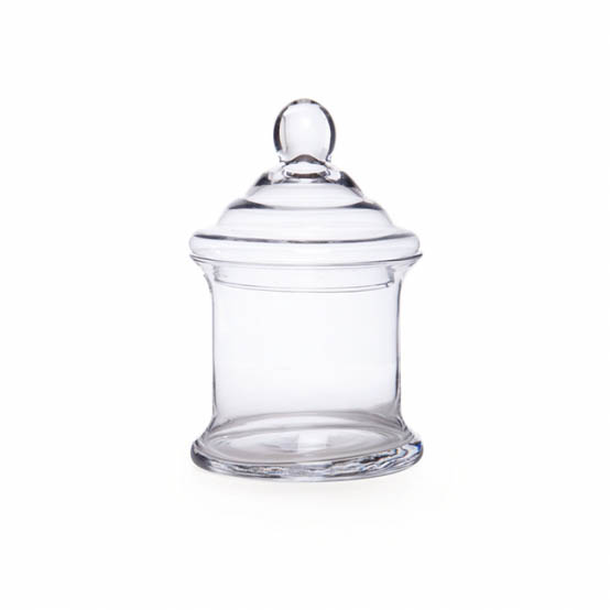Glass Candy Jar Cylinder with Lid Clear (14.5Dx24cmH)