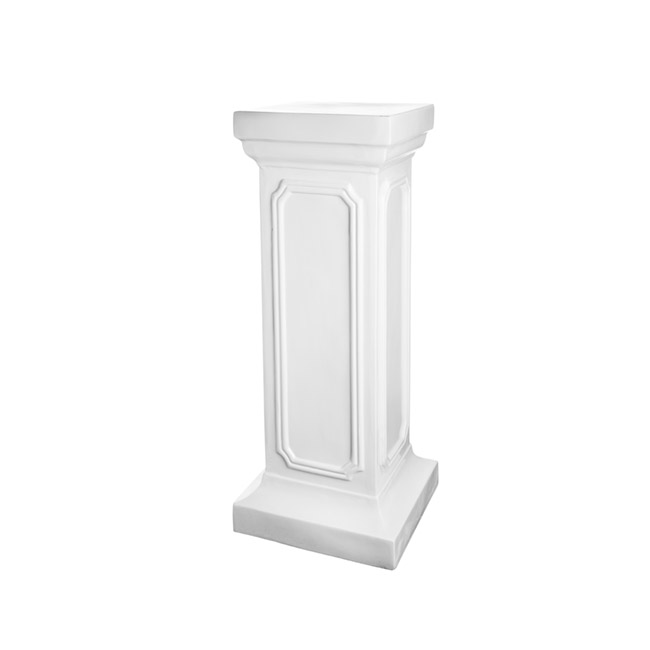 Fibreglass Pedestal Classic Gloss White (26x26x74cmH)