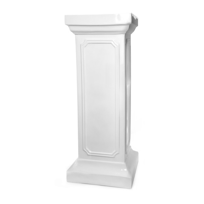 Fibreglass Pedestal Classic Gloss White (35x35x94cmH)