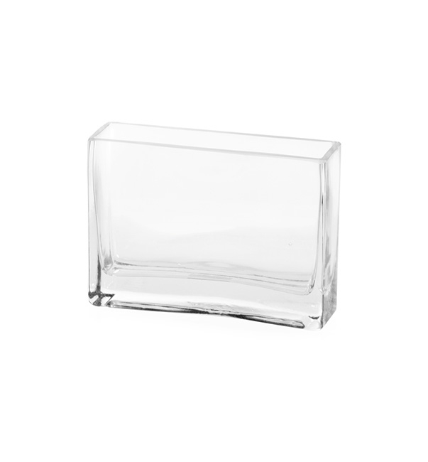 Glass Rectangle Vase Clear (5x15x15cmH)