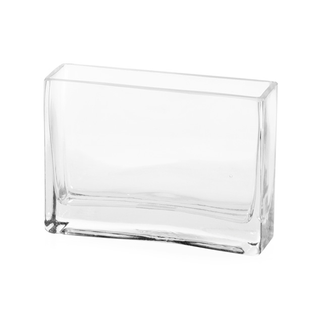 Glass Rectangle Vase Clear (6x18x12cmH)