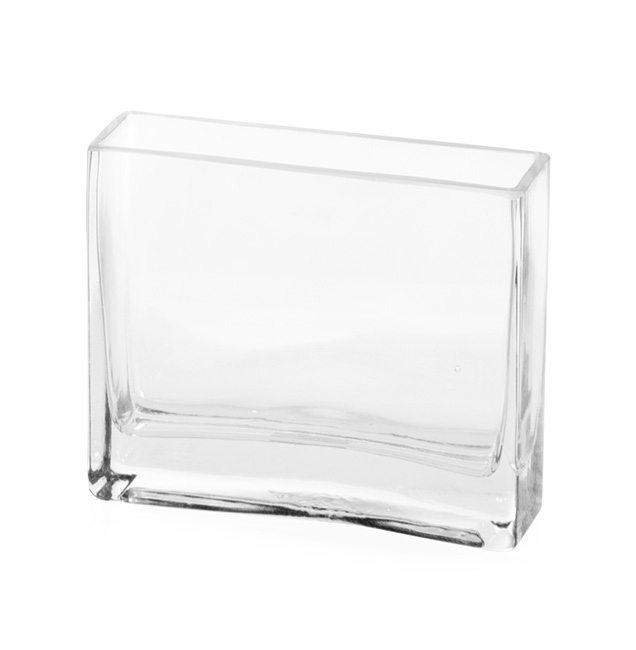 Glass Rectangle Vase Clear (6x18x18cmH)