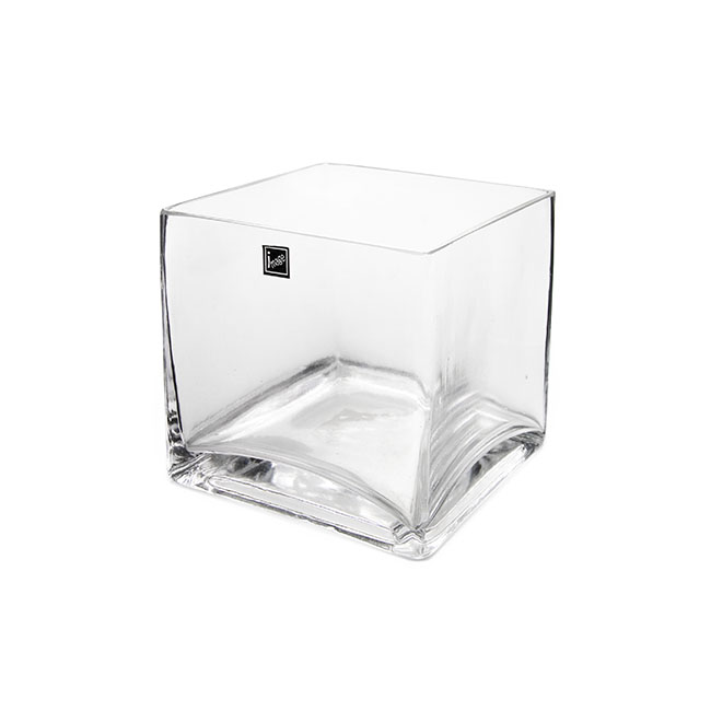 Glass Cube Vase 15cm Clear (15x15x15cmH)