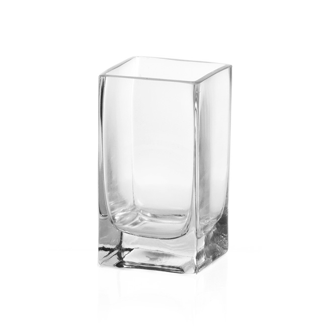 Glass Square Tank Vase 10cm Clear (10x10x20cmH)