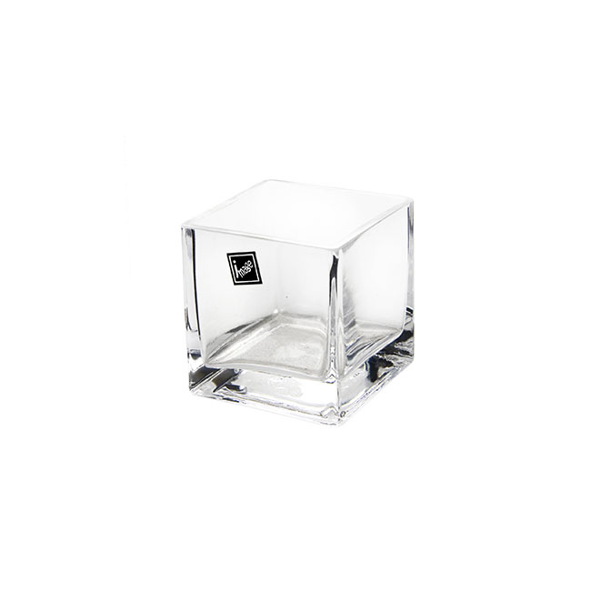 Glass Cube Vase 08cm Clear (8x8x8cmH)