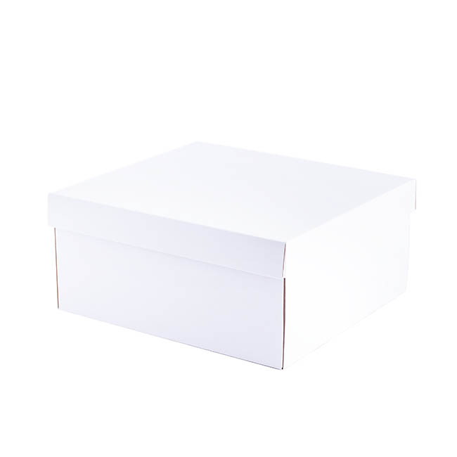 Hamper Box Rectangle Large and Lid White (33x30x15cmH)