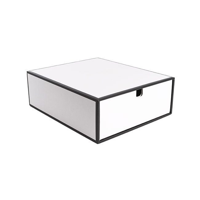 Hamper Gift Drawer Box Medium Silhouette White (36x30x12cmH)