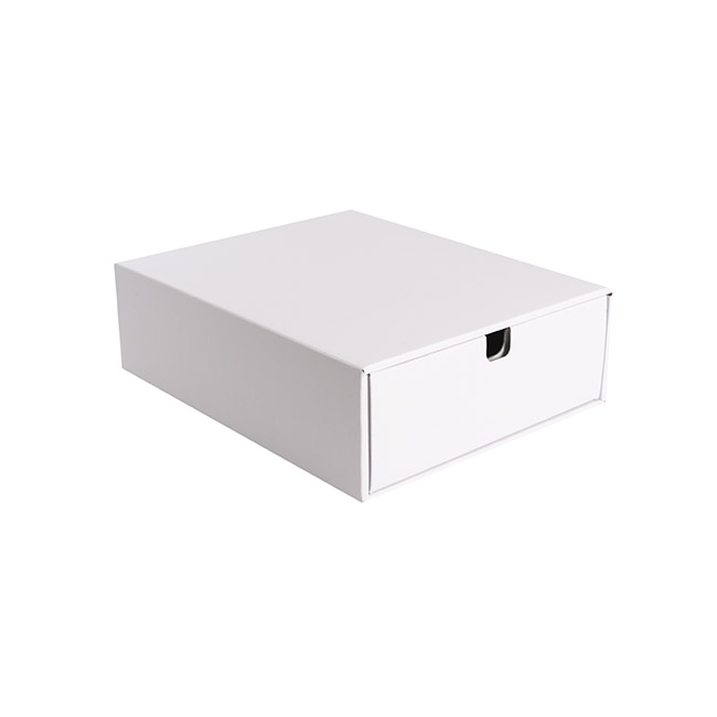 Hamper Gift Drawer Box Small White (32x26x10cmH)