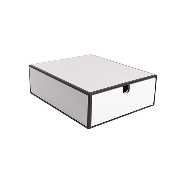Hamper Gift Drawer Box Small Silhouette White (32x26x10cmH)