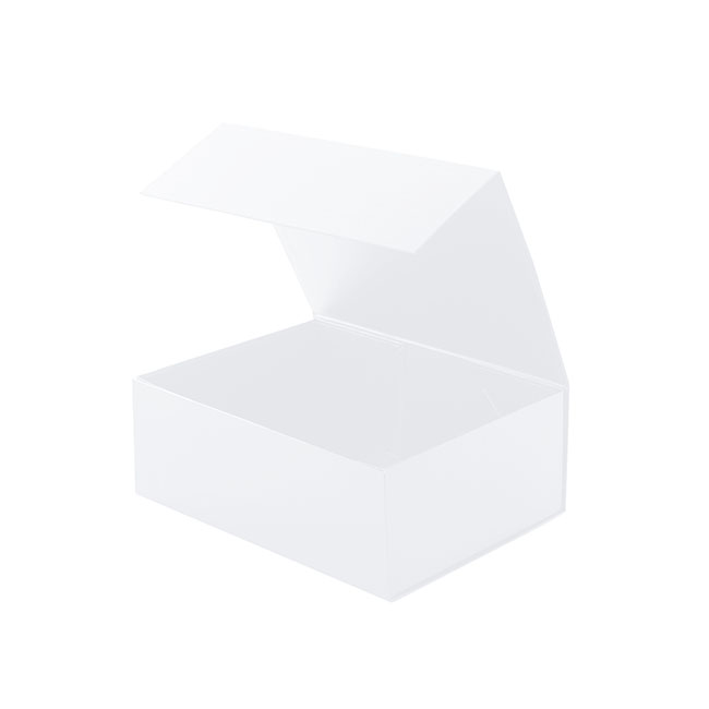 Gourmet Gift Box Magnetic Flap Medium White (32x24x12cmH)