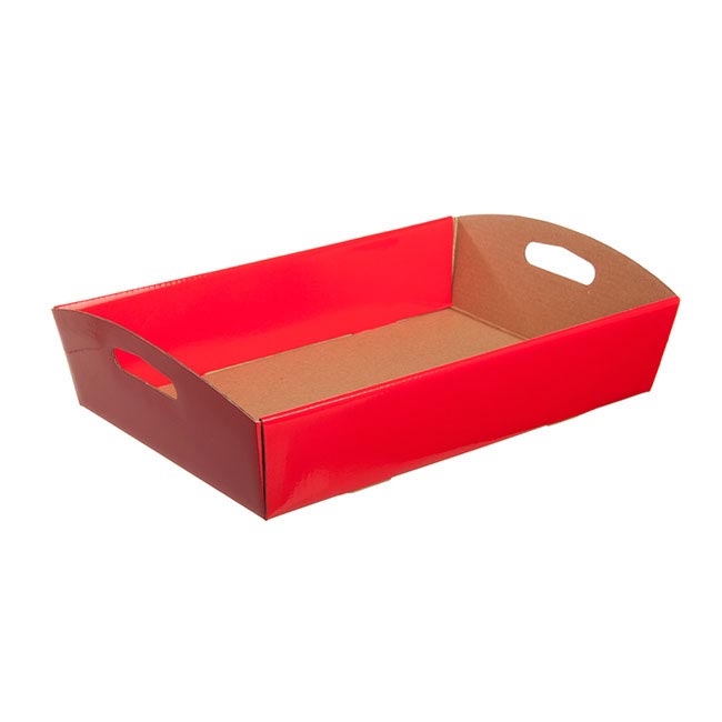Hamper Tray Flat Pack Medium Red (34x22x7cmH)