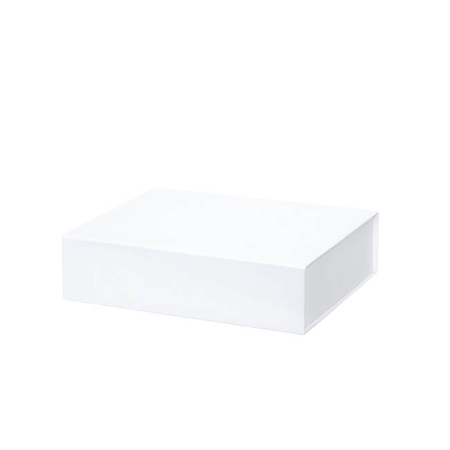 Gourmet Gift Box Magnetic Flap Small White (25x20x6.5cmH)
