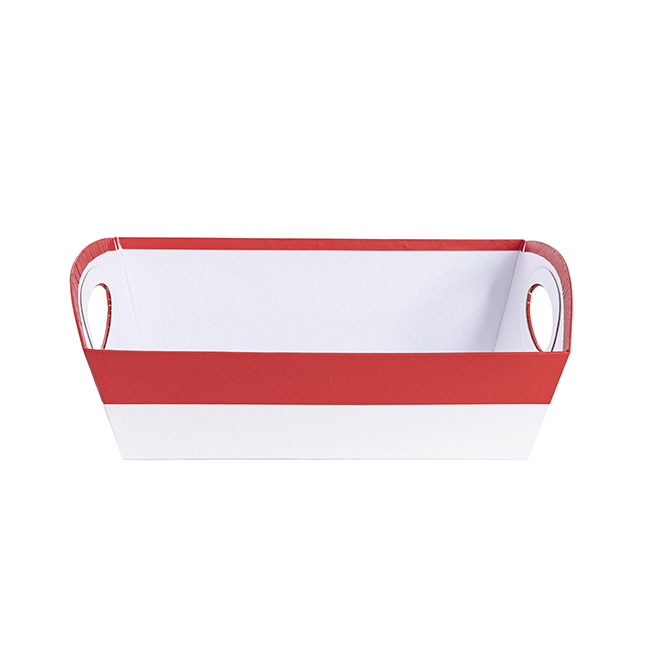 Hamper Tray Rigid Large Red on White (33x23x12cmH)
