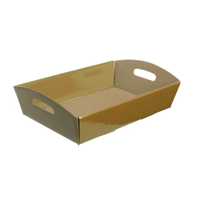 Hamper Tray Flat Pack Small Gold (30x19x6cmH)