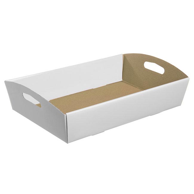 Hamper Tray Flat Pack Large White (45x30x9cmH)