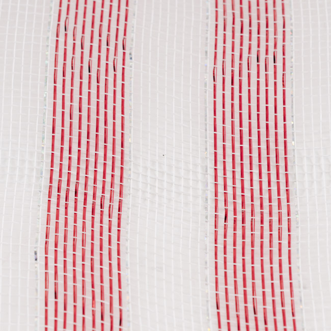 Plastic Mesh Narrow Roll Metallic Candy Stripe (25cmx9m)